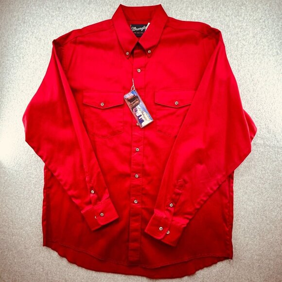 Wrangler Other - NWT Wrangler Painted Desert Western Shirt 17.5-36 Red Button-Down X-Long Tails